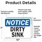 Signmission Dirty Sink, 10 in W x Rectangle, Vinyl Decal OS-2PACK-NS-D-710-L-11037 - alternate 2